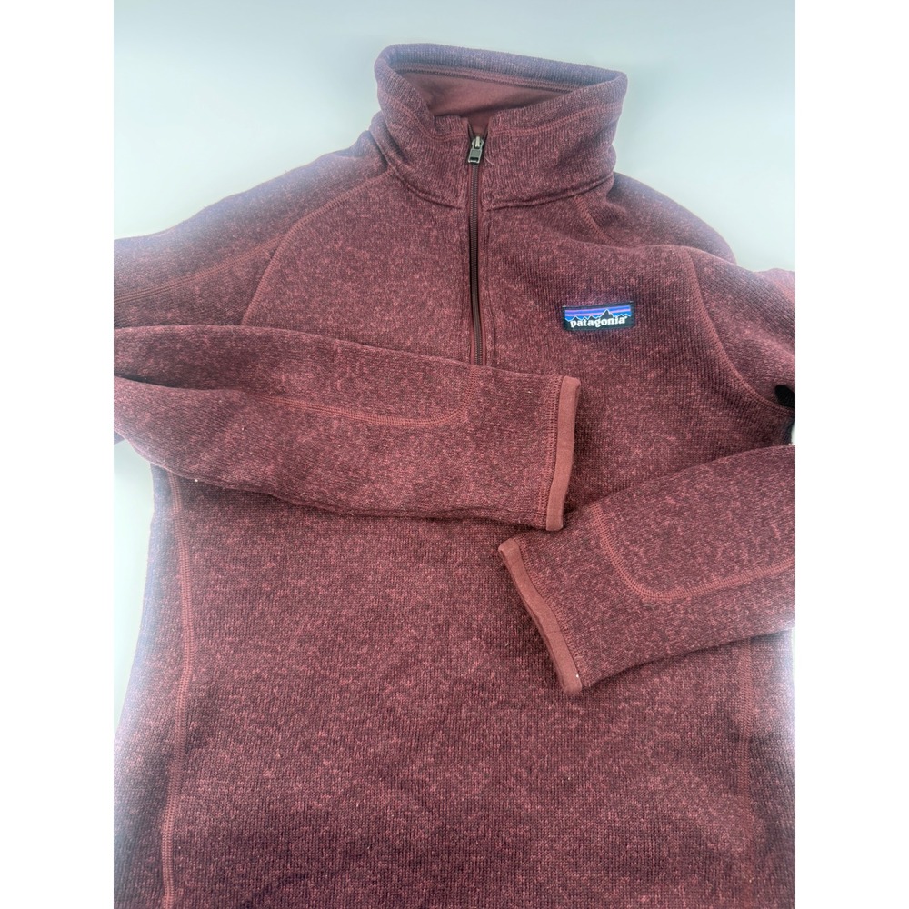 Patagonia Better Sweater Womens Small Burgundy Heather 1/4 Zip Fleece Pullover